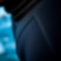 Close-up of wetsuit material showcasing texture and flexibility