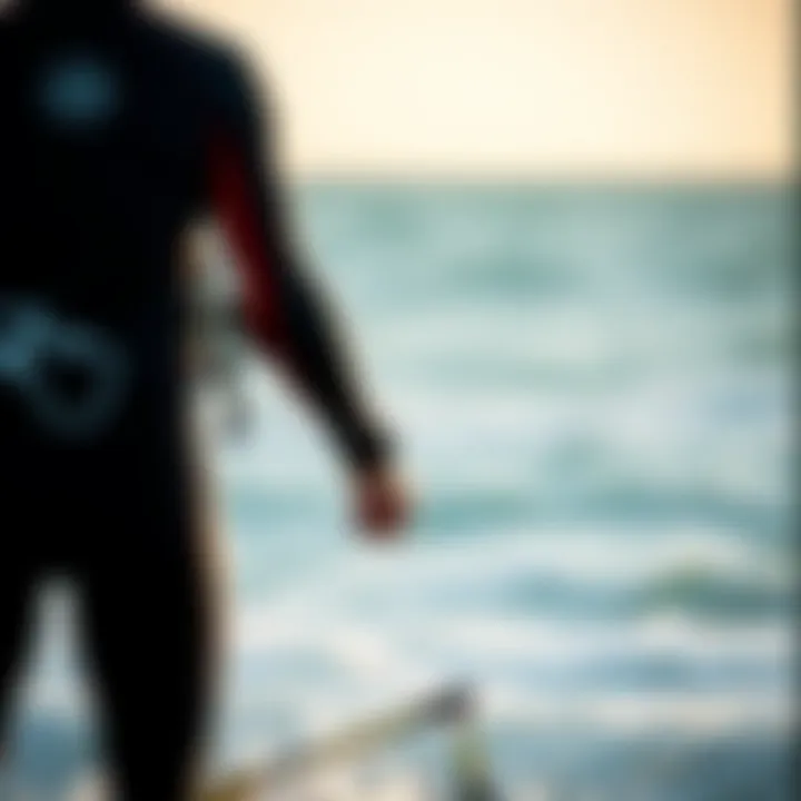 Demonstrating Proper Wetsuit Fit Illustration of proper wetsuit fit on a kiteboarder