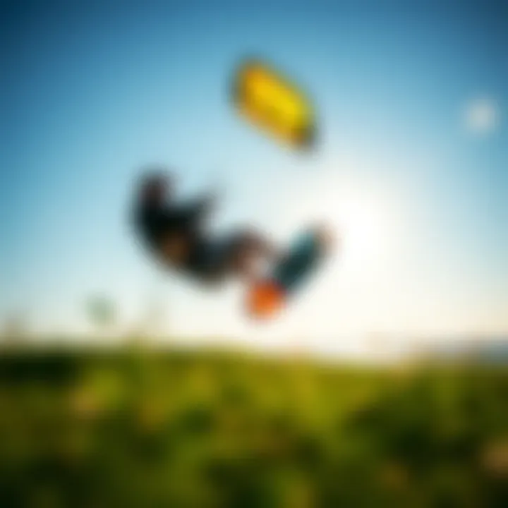 Ideal Kiteboarding Conditions at Willmar Lakes A scenic view of the Willmar lakes ideal for kiteboarding with clear skies and gentle winds.