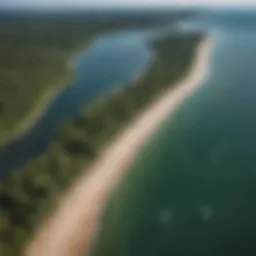 A detailed wind map showcasing Michigan's kiteboarding hotspots