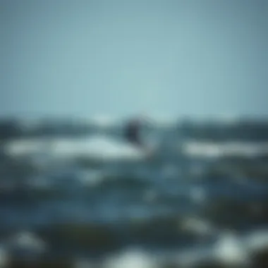 Kiteboarding in Cold Weather Winter kiteboarding action on turbulent waves